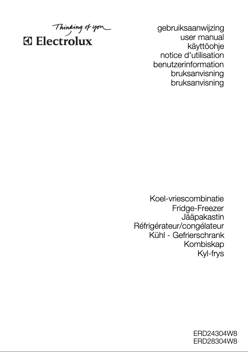 Page 1 de la notice Manuel utilisateur Electrolux ERD 28304 W