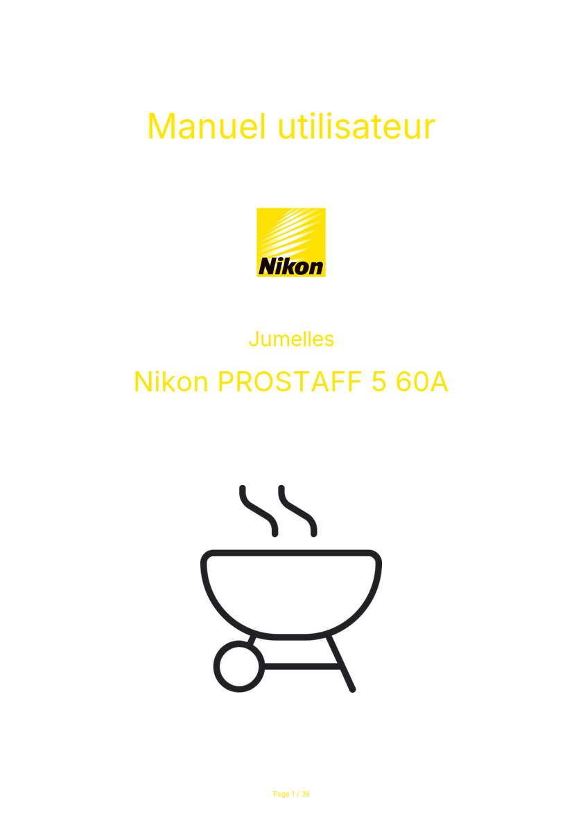 Page n°1 - Manuel utilisateur Nikon PROSTAFF 5 60A