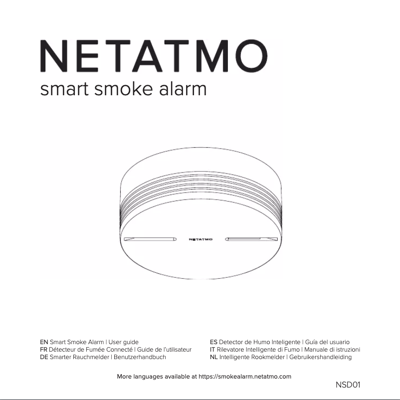 Page 1 de la notice Manuel utilisateur Netatmo Smart smoke alarm