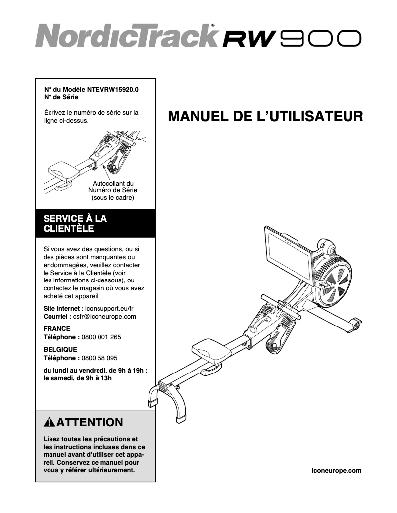 Image de la première page du manuel de l'appareil RW 900