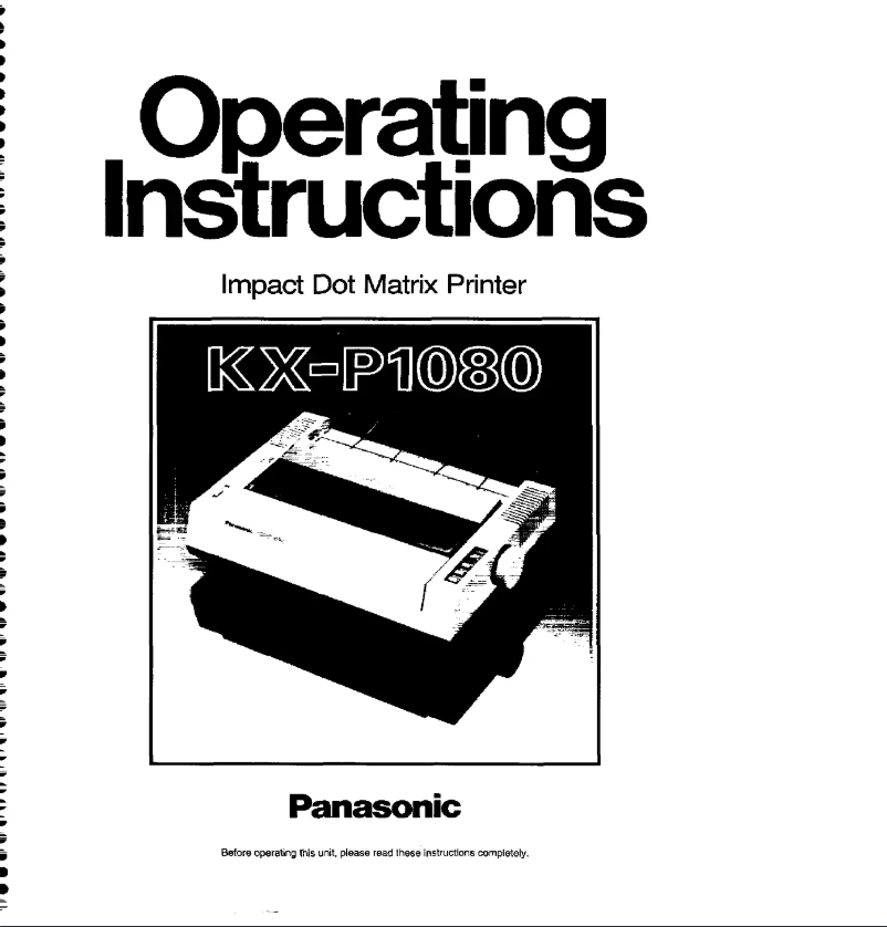 Image de la première page du manuel de l'appareil KX-P1080