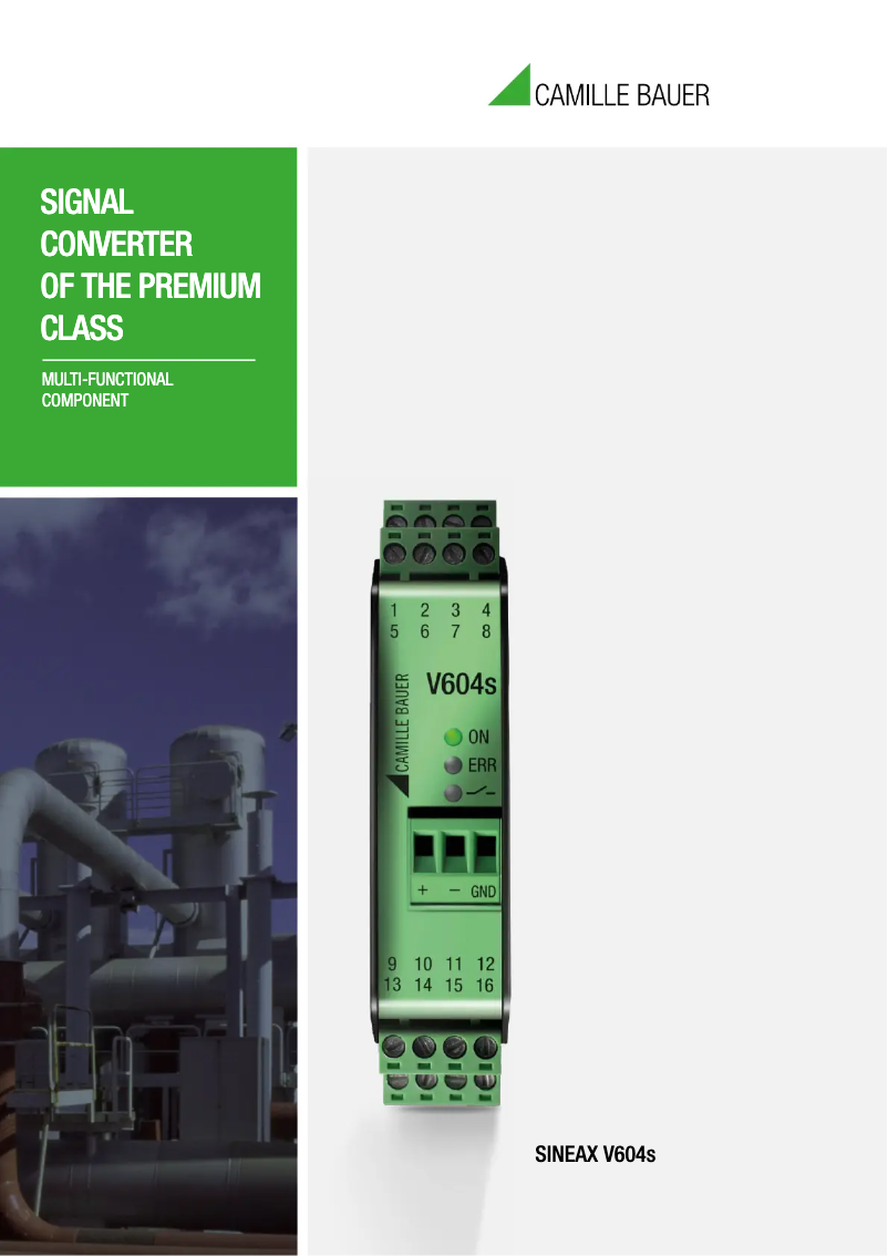 Page 1 de la notice Brochure Camille Bauer Sineax V604s