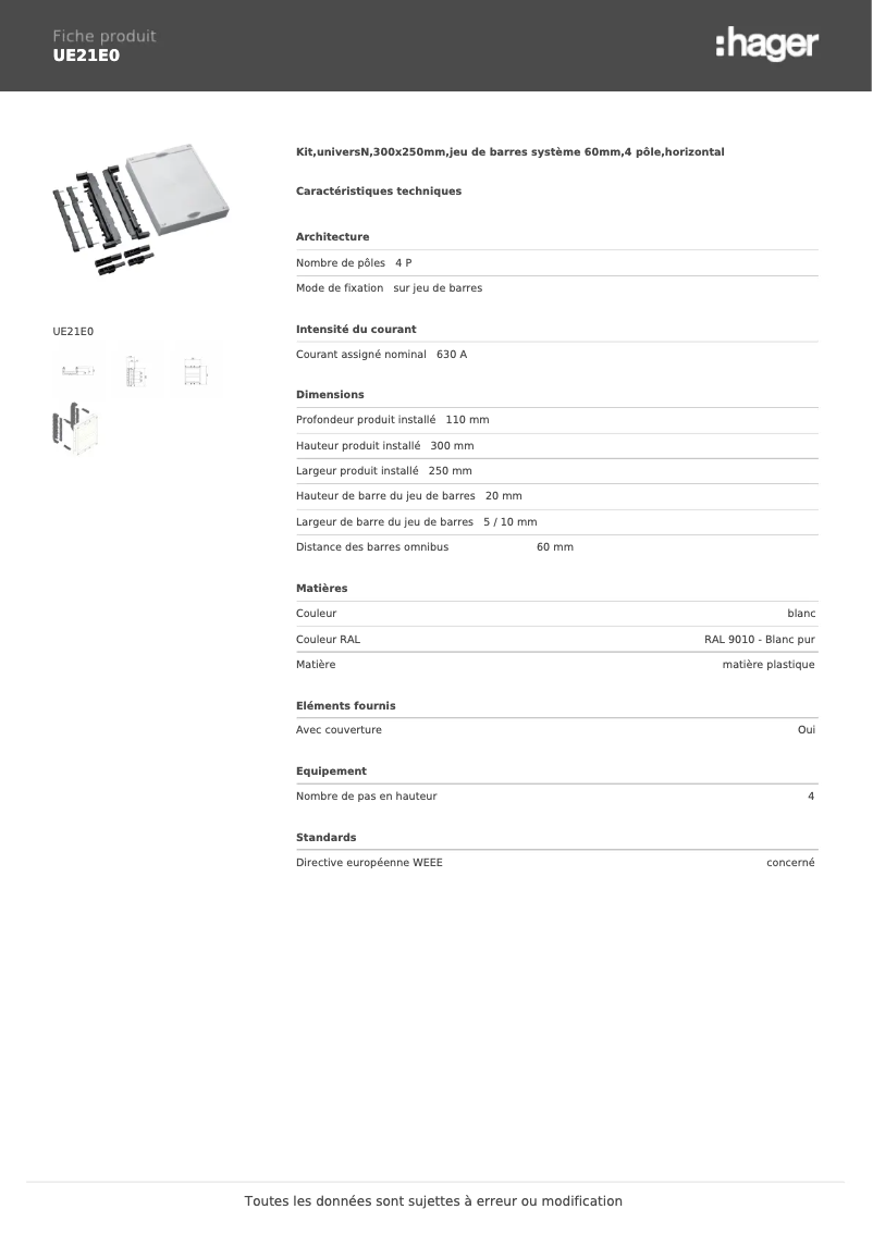 Image de la première page du manuel de l'appareil UE21E0