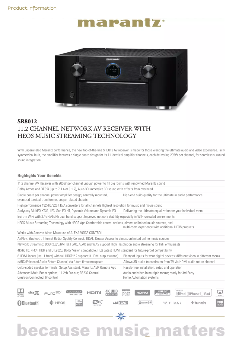 Image de la première page du manuel de l'appareil SR8012