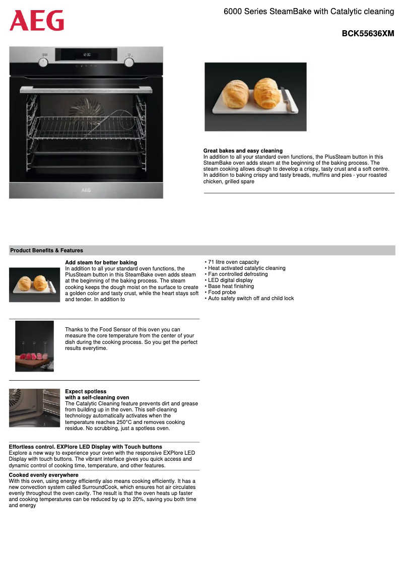 Página 1 del manual Ficha técnica AEG BCK55636XM