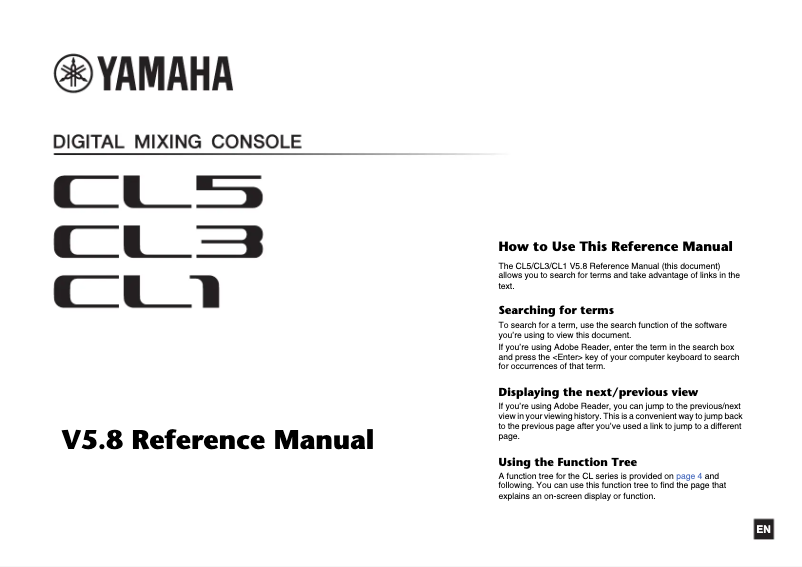 Page 1 de la notice Manuel utilisateur Yamaha CL5