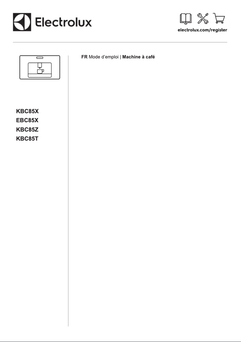 Page n°1 - Manuel utilisateur Electrolux KBC85T