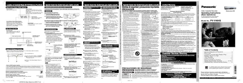 Image de la première page du manuel de l'appareil PV-V464S