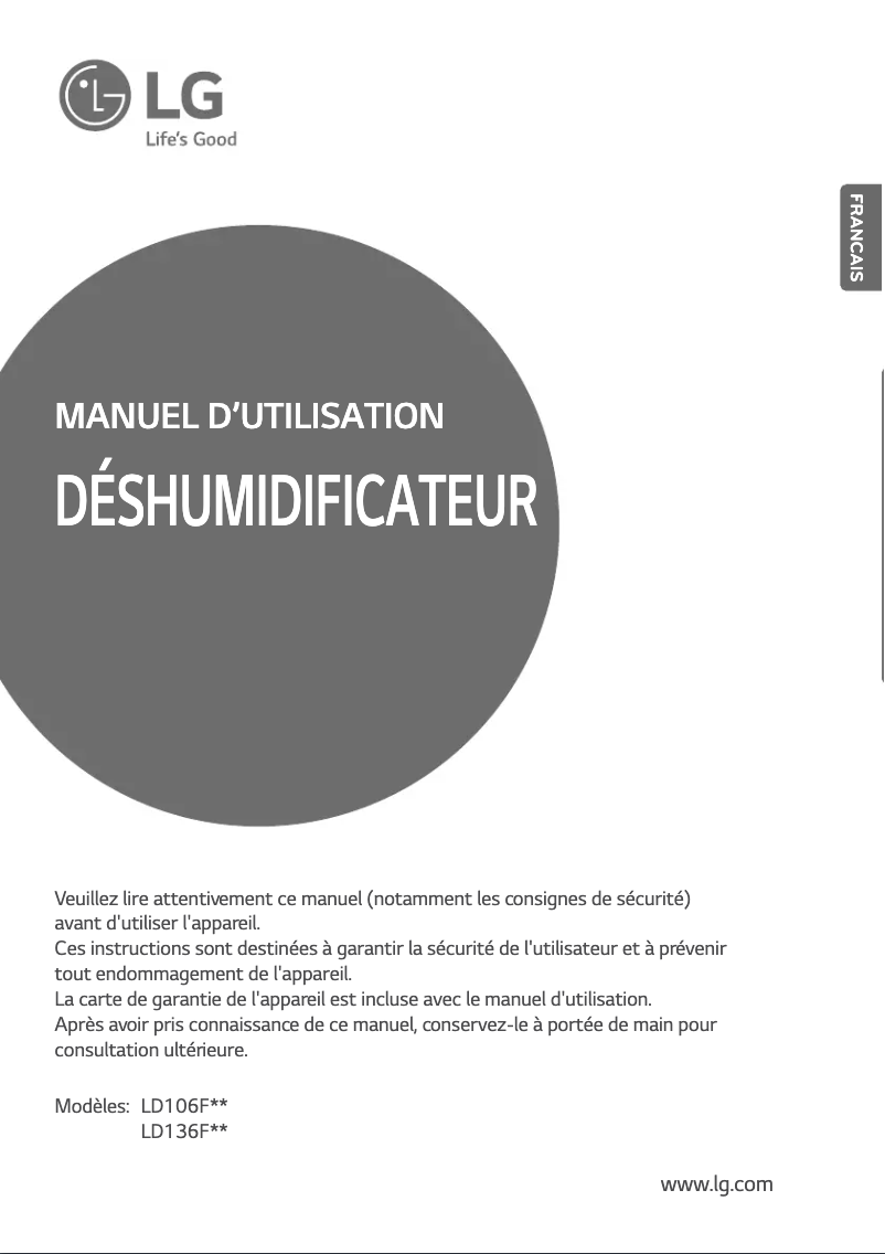 Page 1 de la notice Manuel utilisateur LG LD136FRD0