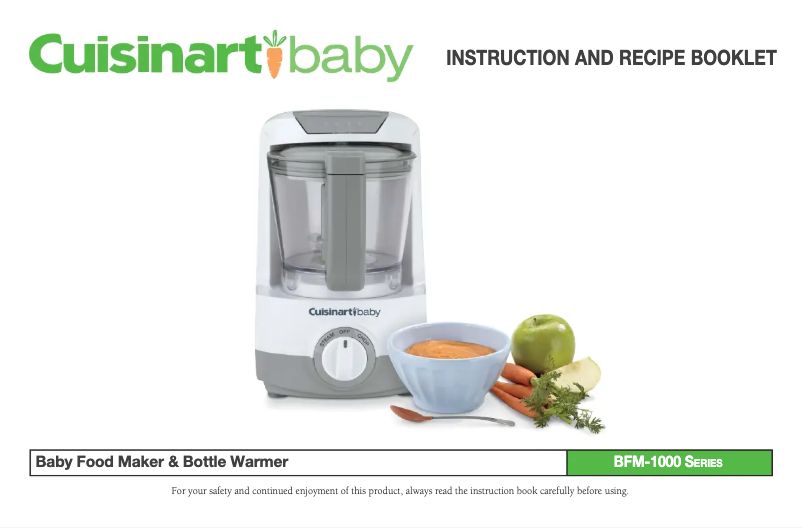 Page n°1 - Manuel utilisateur Cuisinart Baby BFM-1000GN