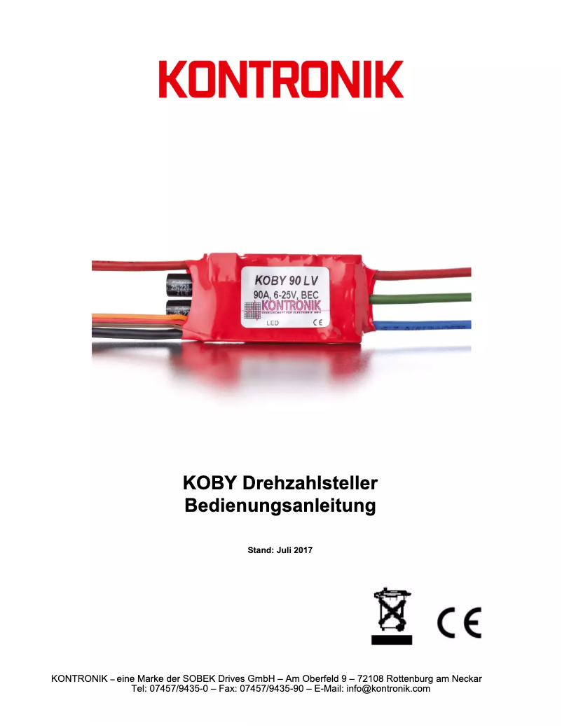 Page 1 de la notice Manuel utilisateur KONTRONIK KOBY 90 LV