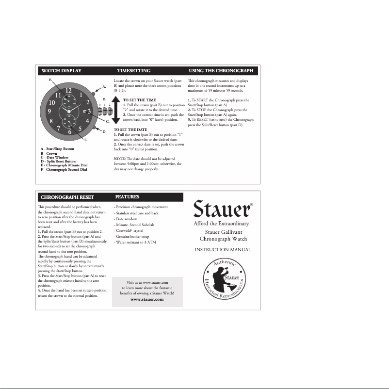 Page 1 de la notice Manuel utilisateur Stauer 35018