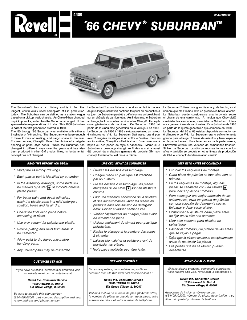 Page n°1 - Manuel utilisateur Revell '66 Chevy Suburban