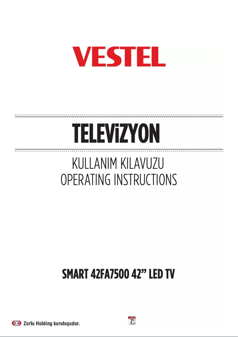 Page 1 de la notice Manuel utilisateur Vestel 42FA7500