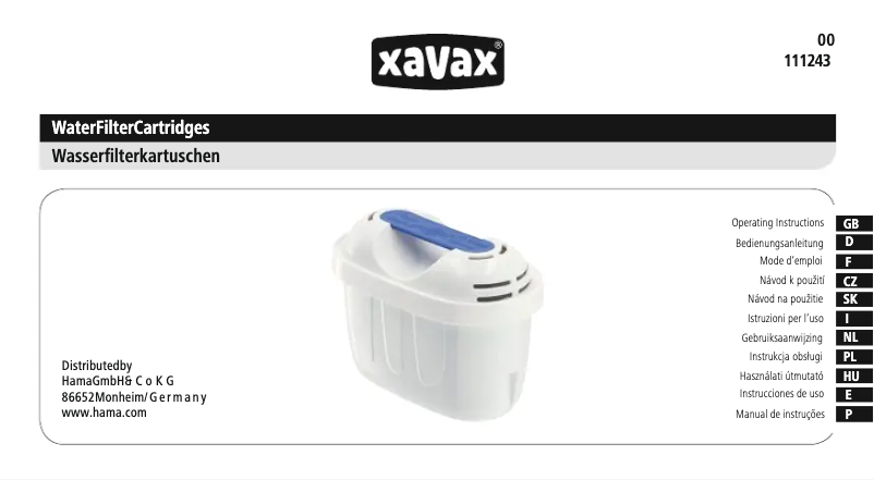 Page n°1 - Manuel utilisateur Xavax 111243