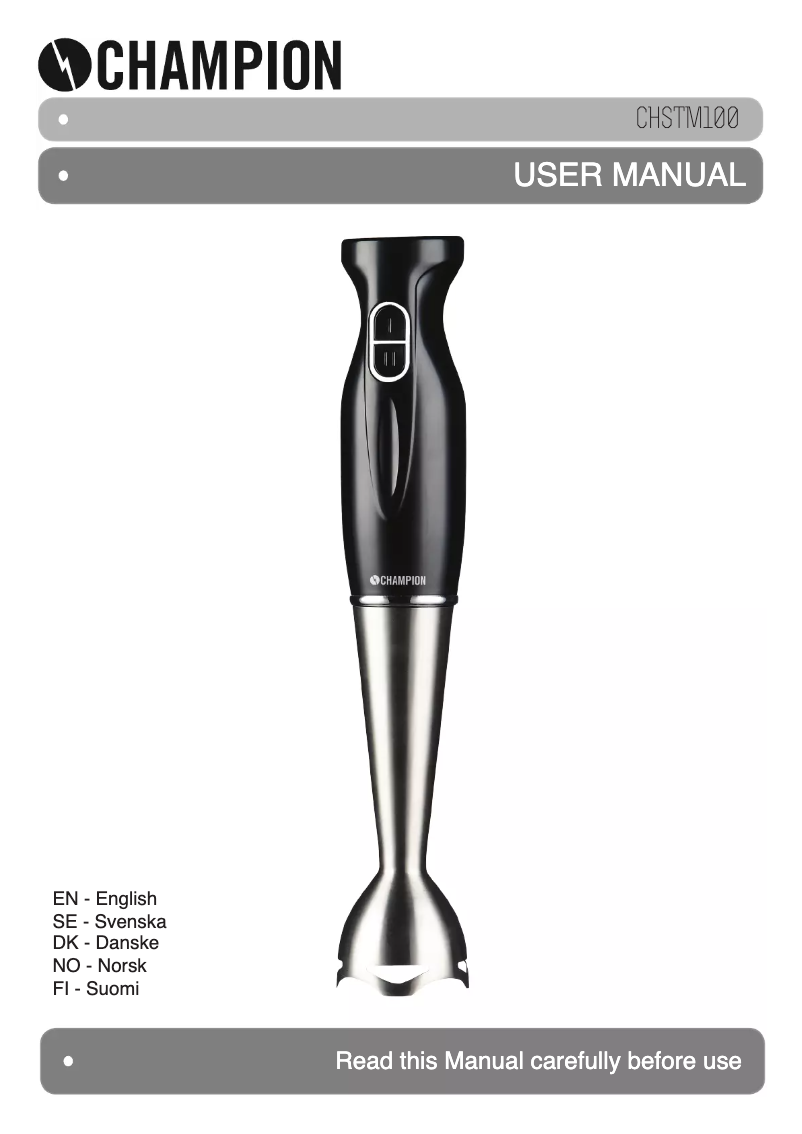 Page 1 de la notice Manuel utilisateur Champion CHSTM100