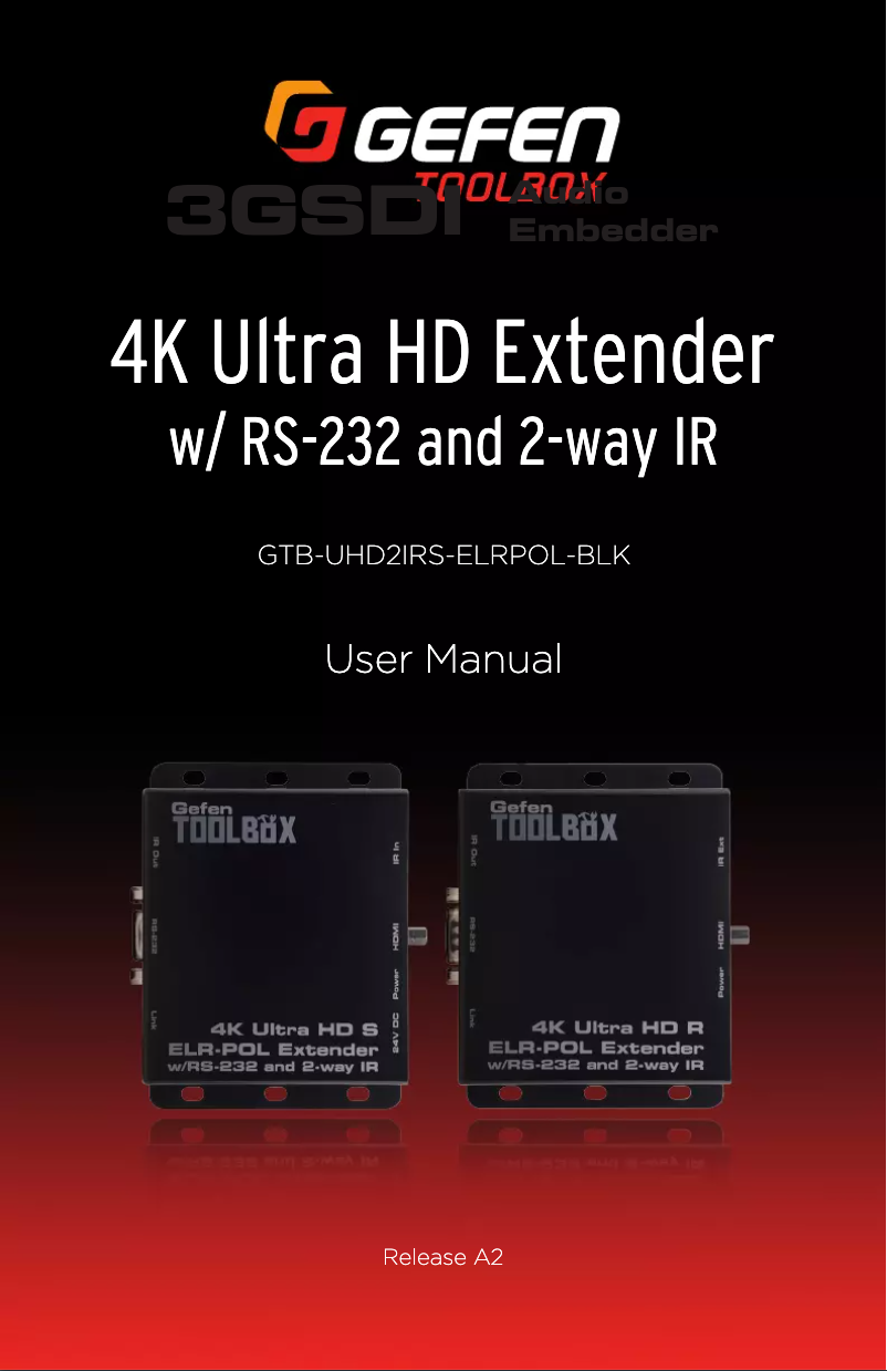 Page 1 de la notice Manuel utilisateur Gefen GTB-UHD2IRS-ELRPOL-BLK
