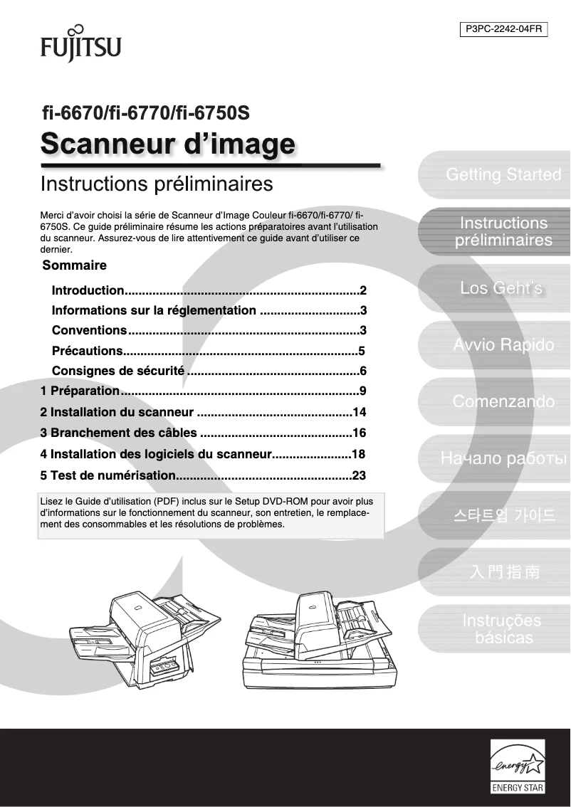 First page image of the manual for fi-6750S