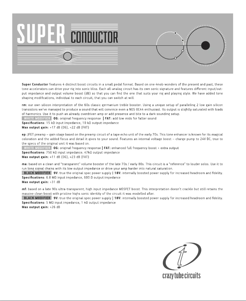 Page n°1 - Manuel utilisateur Crazy Tube Circuits Super Conductor