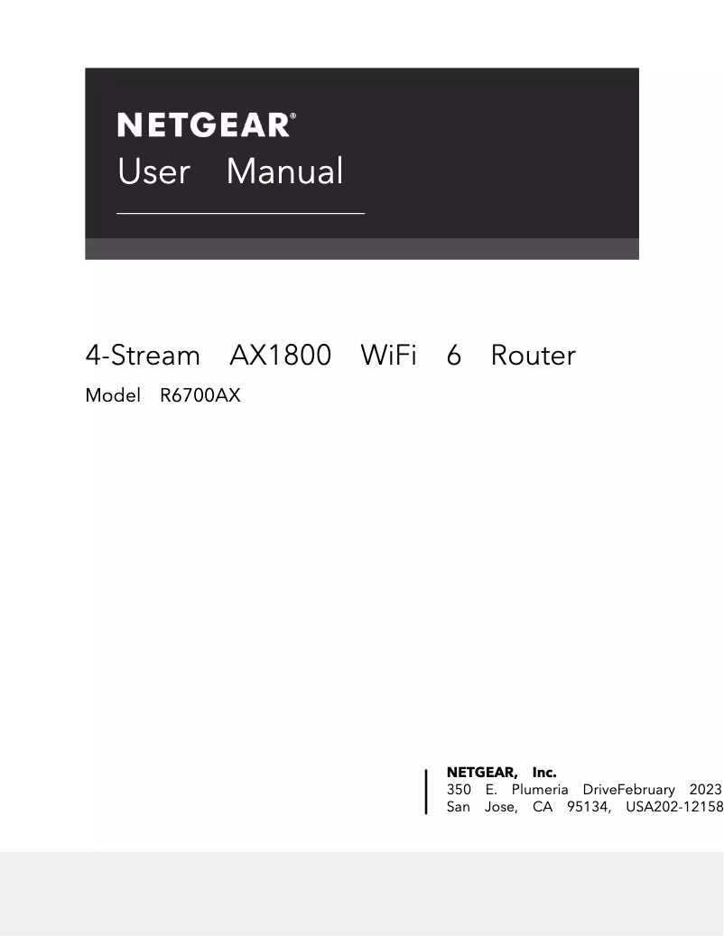 Page 1 de la notice Manuel utilisateur Netgear R6700AXS