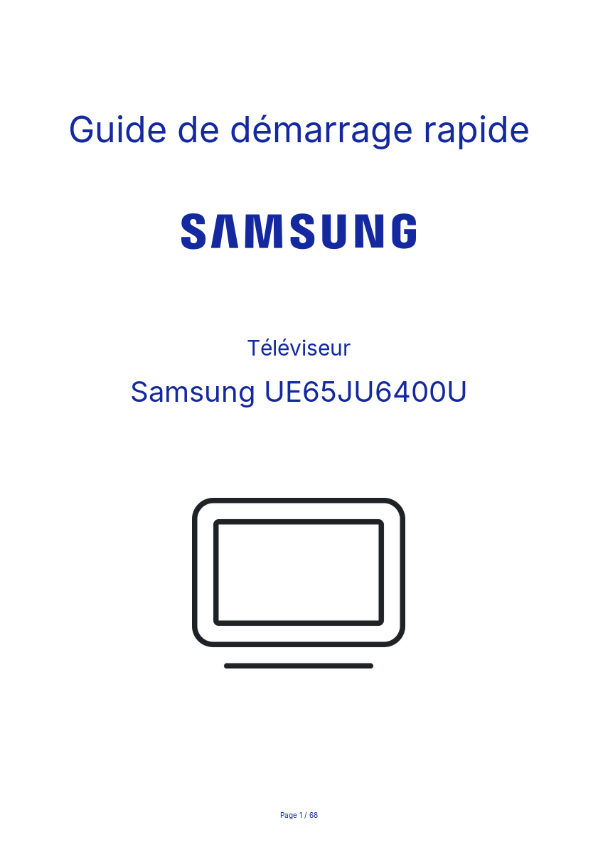 Image de la première page du manuel de l'appareil UE65JU6400U