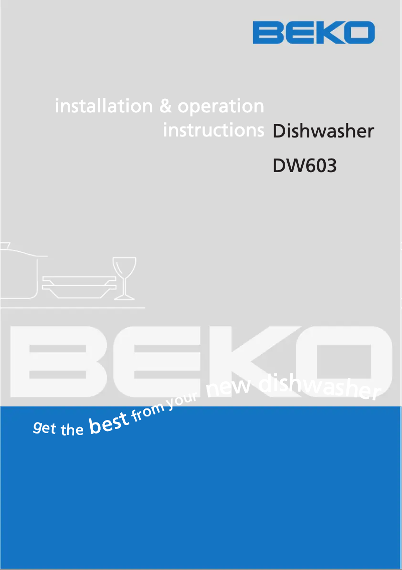 Page n°1 - Manuel utilisateur Beko DW603