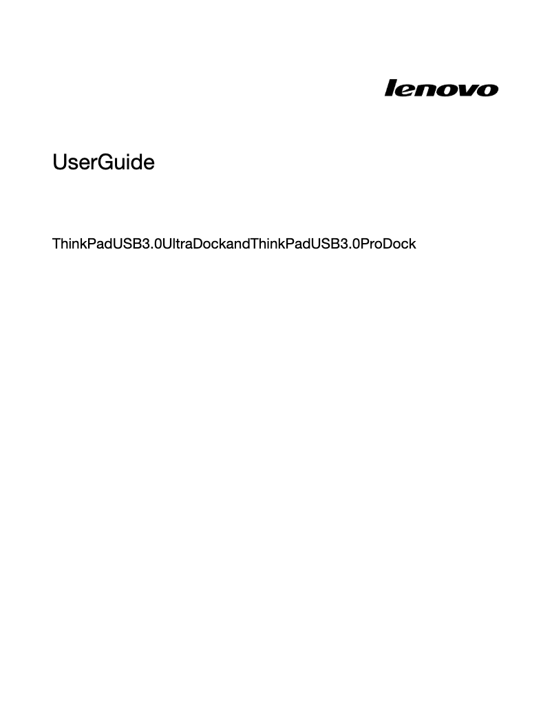 Page 1 de la notice Manuel utilisateur Lenovo ThinkPad USB 3.0 Ultra Dock