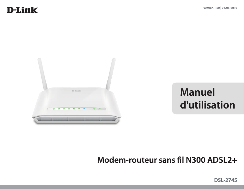 Page 1 de la notice Manuel utilisateur D-Link DSL-2745