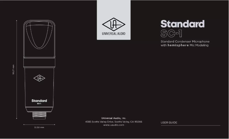 Page 1 de la notice Manuel utilisateur Universal Audio Standard SC-1
