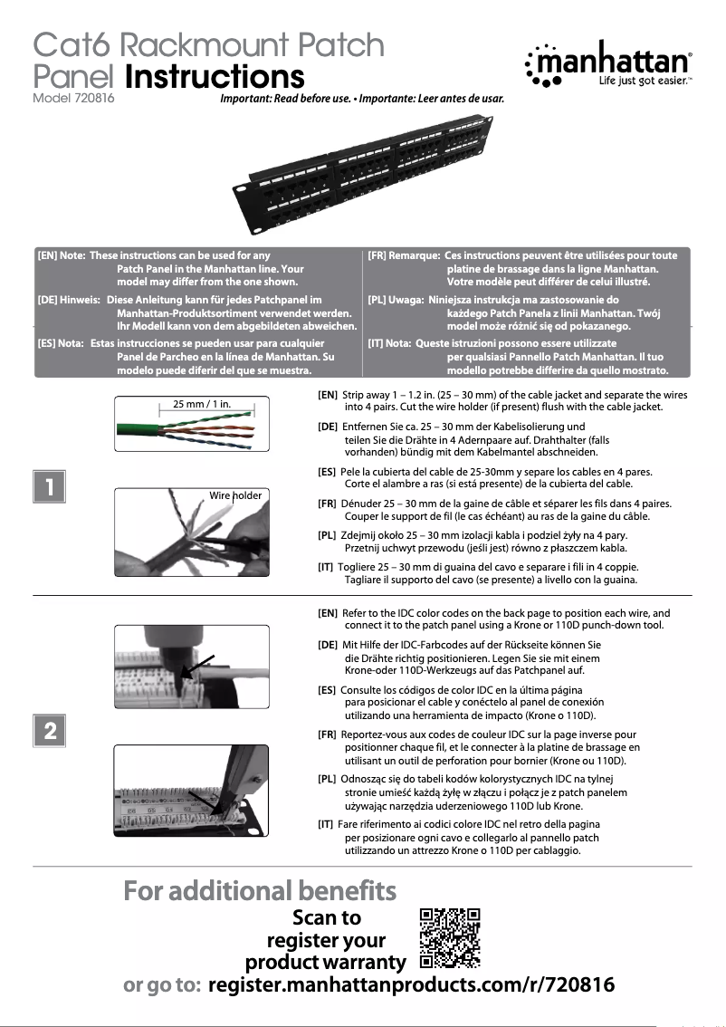 Page 1 de la notice Manuel utilisateur Manhattan 720816
