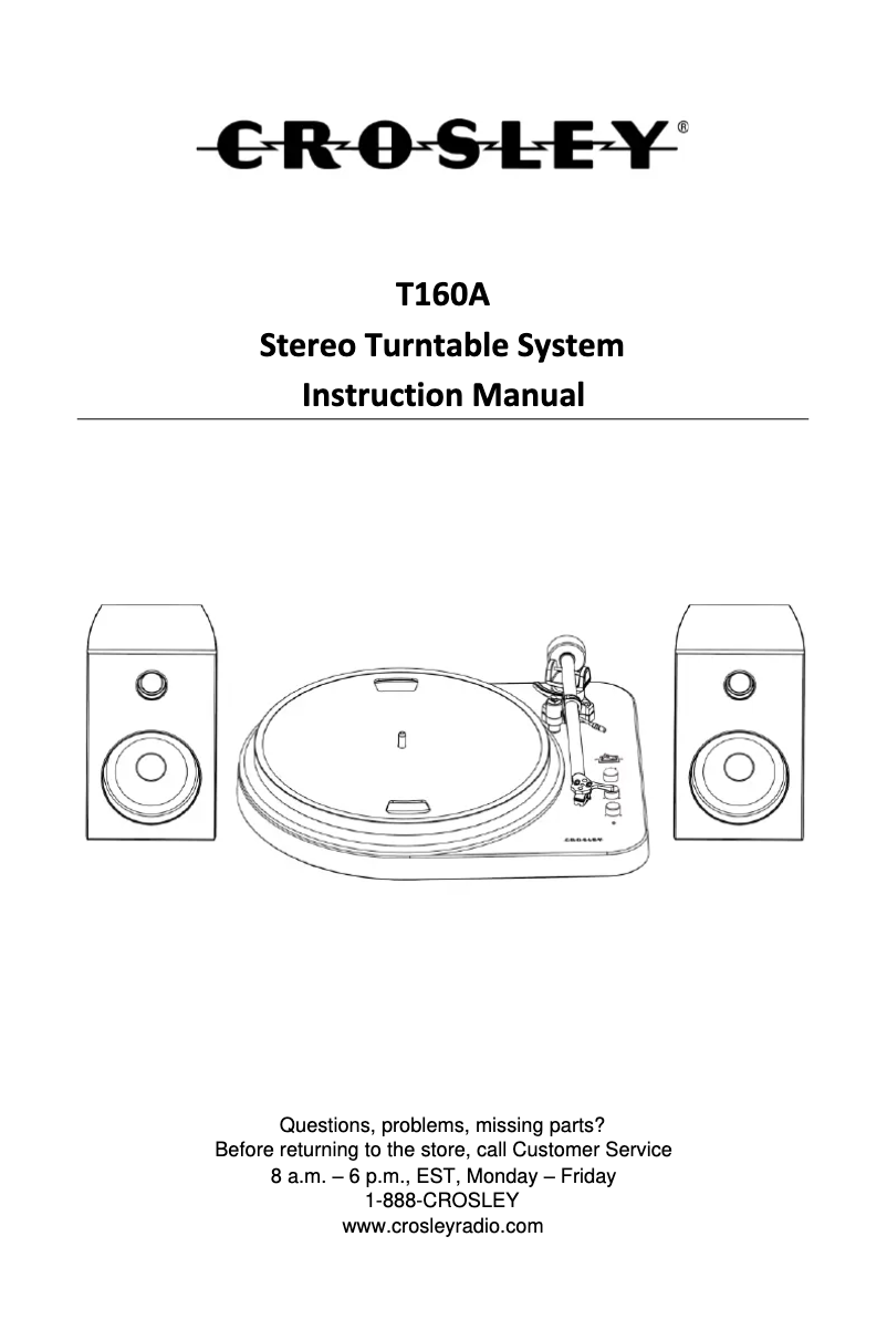 Page 1 de la notice Manuel utilisateur Crosley T160A