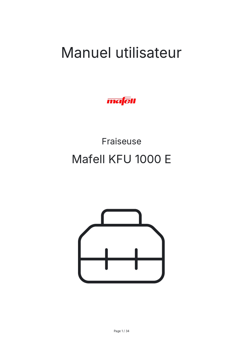 Image de la première page du manuel de l'appareil KFU 1000 E