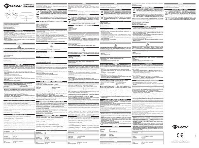 Page 1 of the manual User Manual Meliconi MySound True Pods