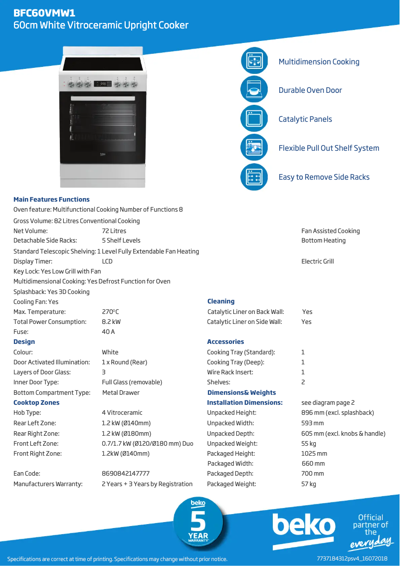 Image de la première page du manuel de l'appareil BFC60VMW1