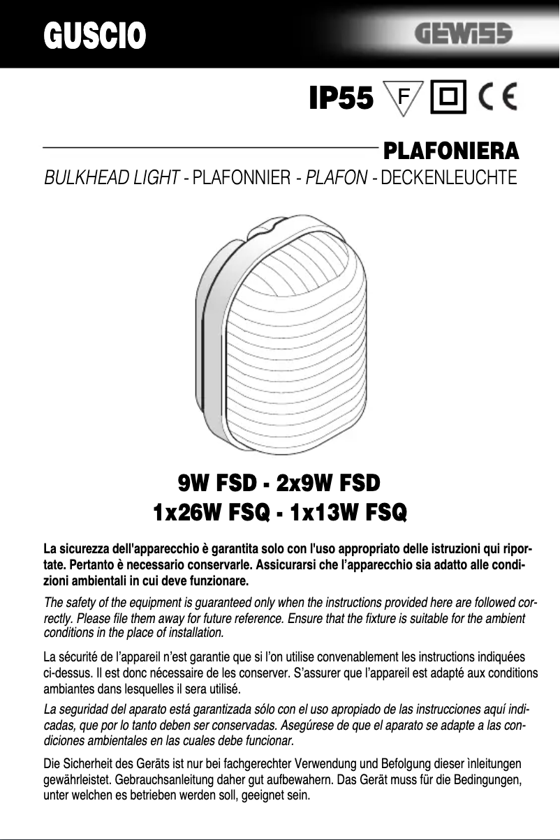 Page 1 de la notice Manuel utilisateur Gewiss GW80772