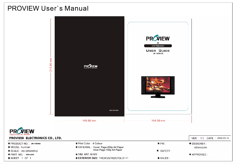 Page 1 de la notice Manuel utilisateur Proview PA-19JK7