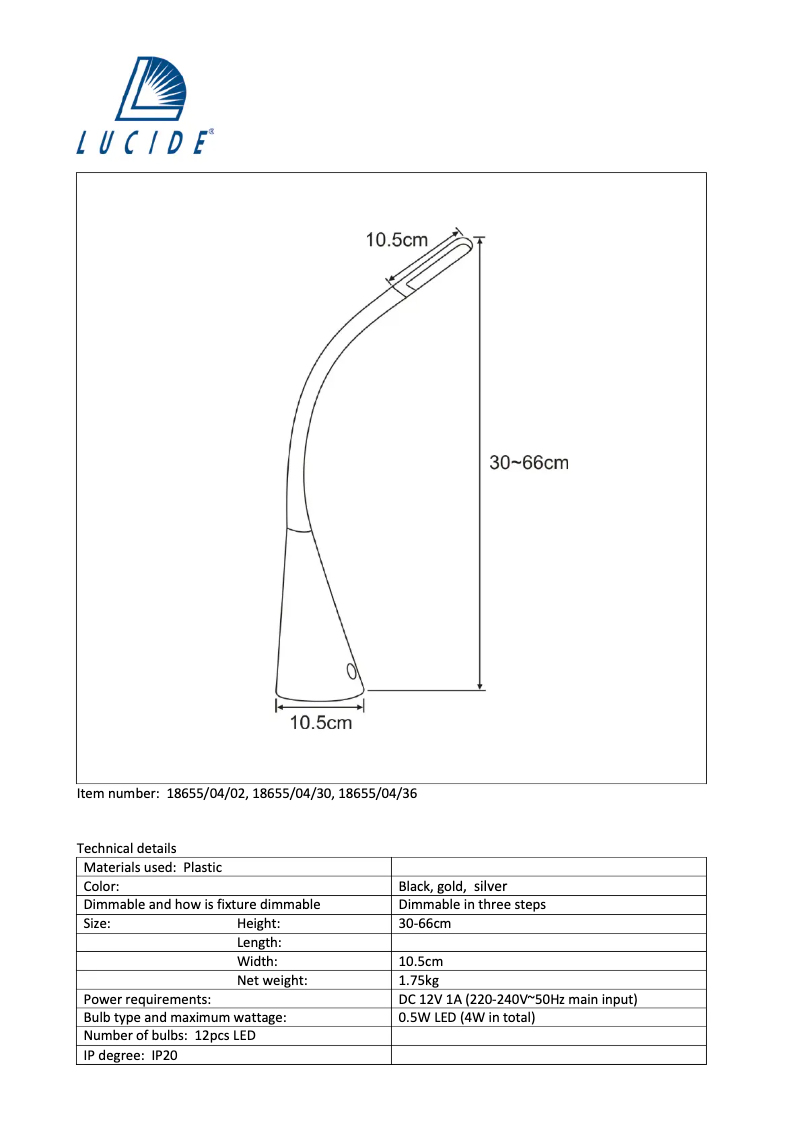 Página 1 del manual Manual de usuario Lucide Goosy 18655/04/02