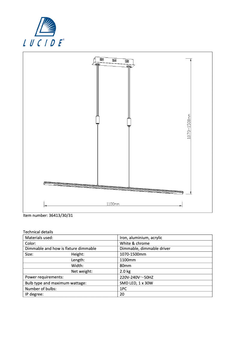 Página 1 del manual Manual de usuario Lucide Kwesti 36413/30/31