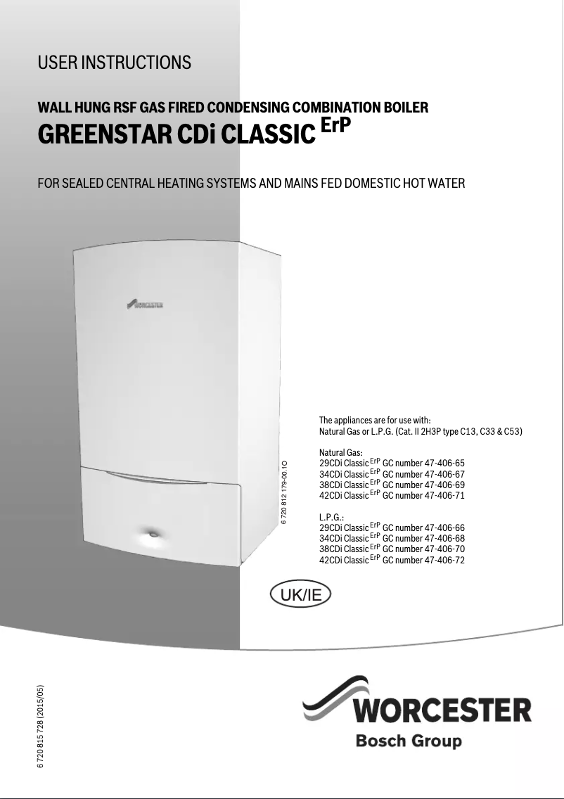 Imagen de la primera página del manual del dispositivo Greenstar 38CDi Classic