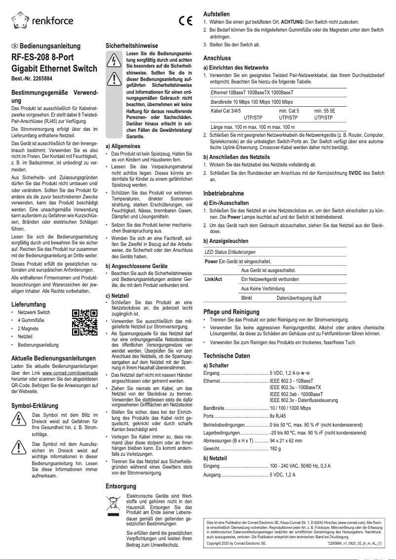 Image de la première page du manuel de l'appareil RF-ES-208