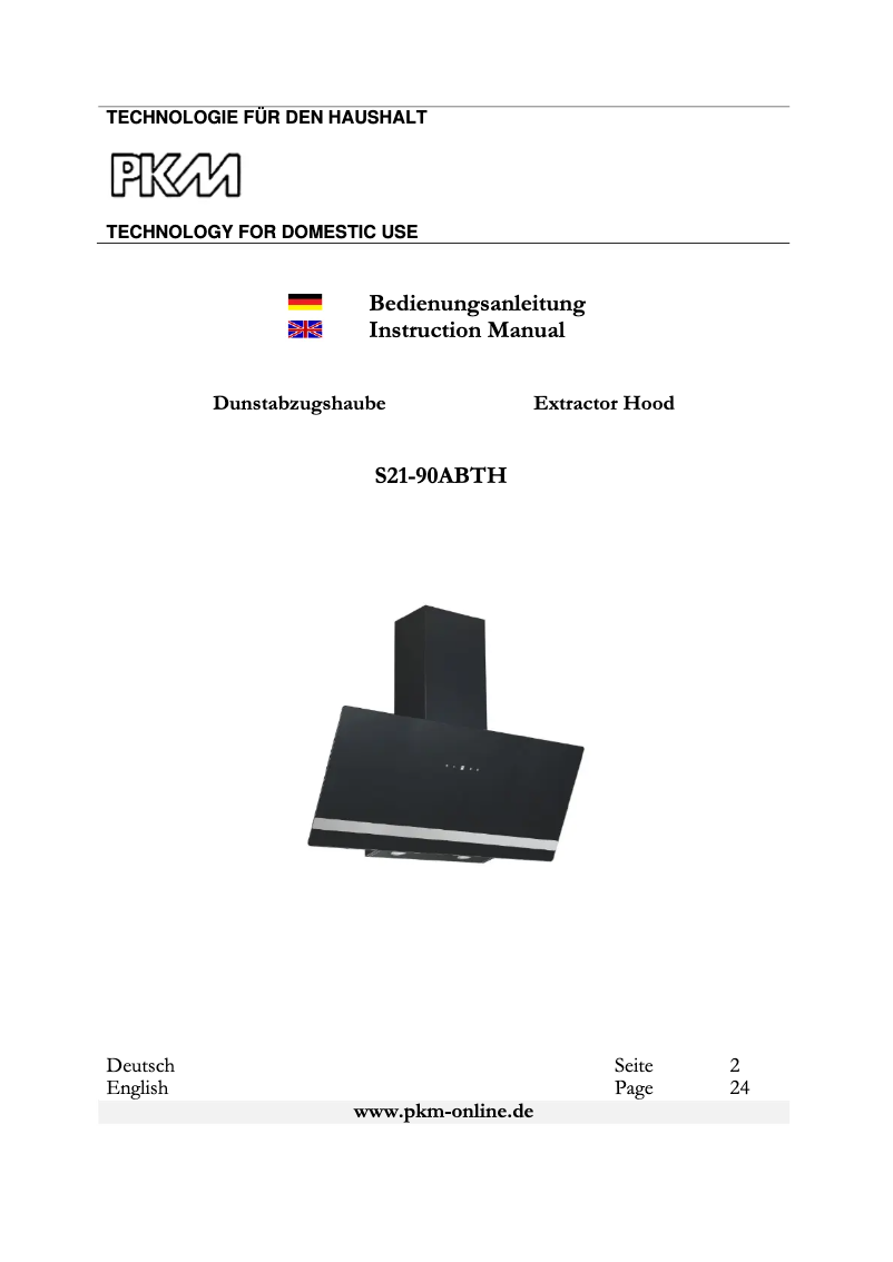 Page 1 de la notice Manuel utilisateur PKM S21-90ABTH