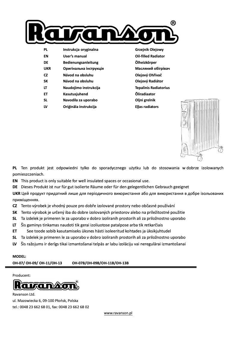 Image de la première page du manuel de l'appareil OH-07B