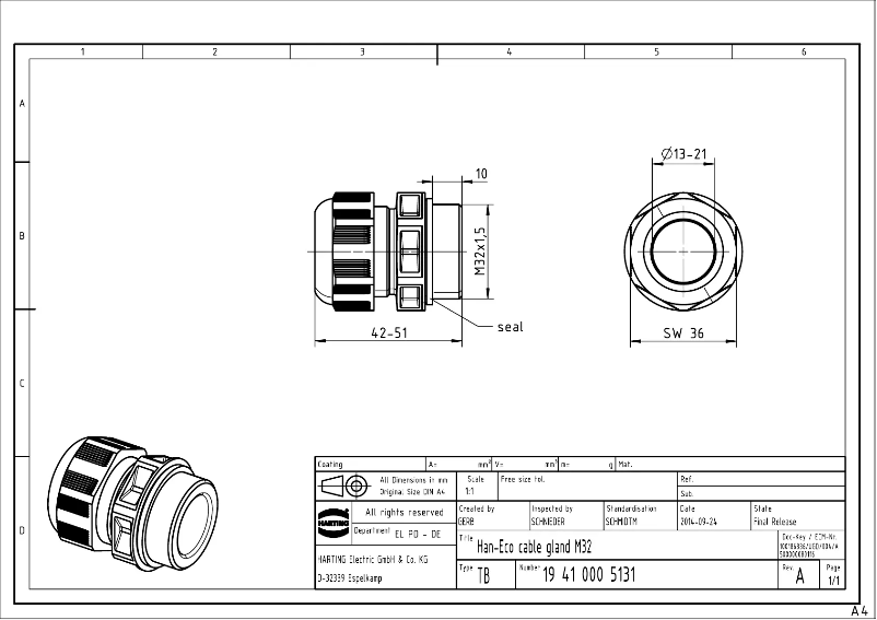 Page 1 de la notice Manuel utilisateur Harting 19 41 000 5131