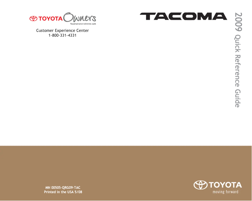 Page 1 de la notice Manuel utilisateur Toyota Tacoma (2009)