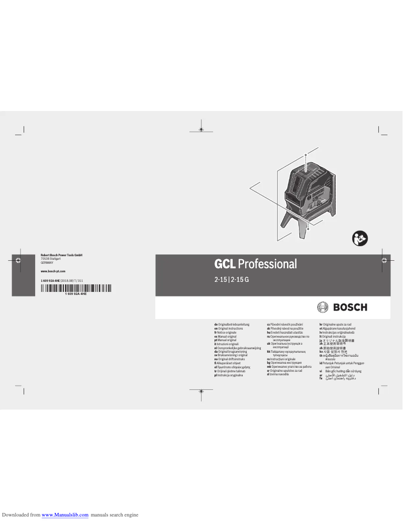 Page 1 de la notice Manuel utilisateur Bosch GCL 2-15 Professional