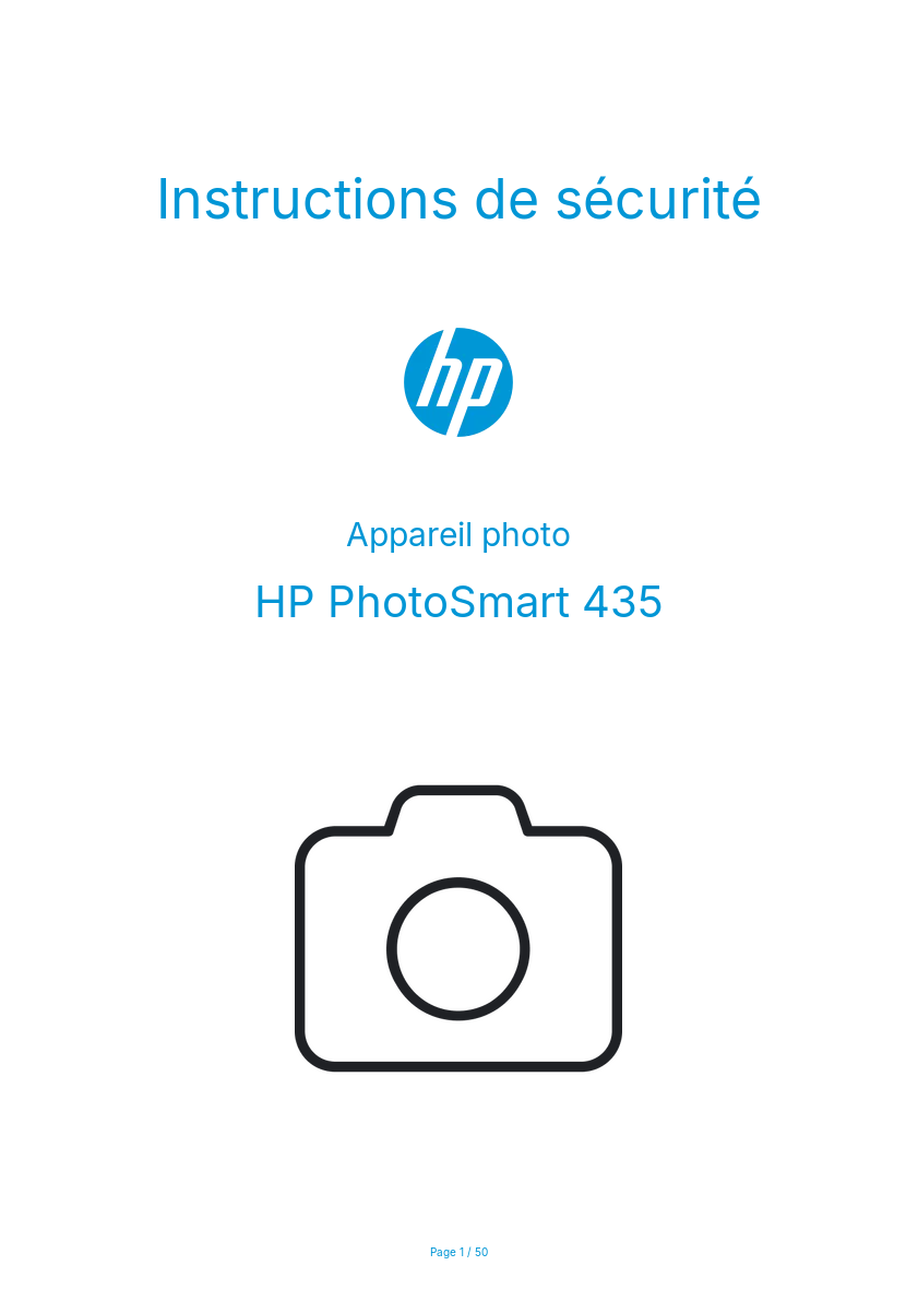 Image de la première page du manuel de l'appareil PhotoSmart 435
