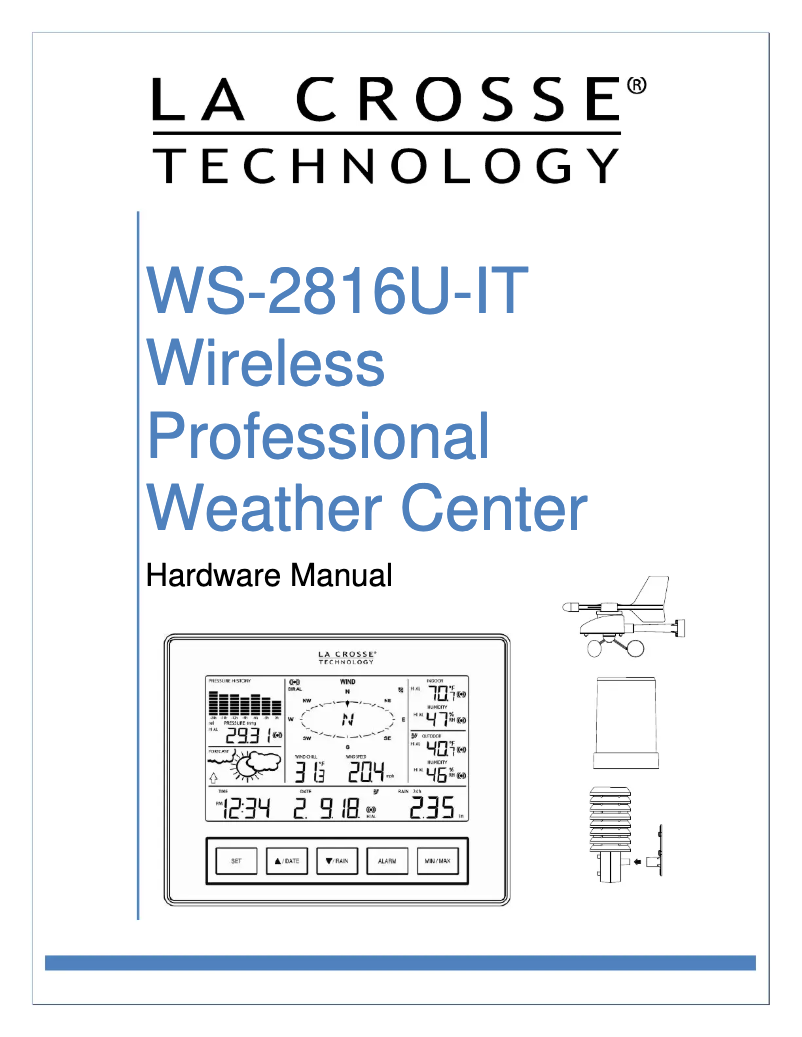 Page n°1 - Manuel utilisateur La Crosse Technology WS-2816CH-IT