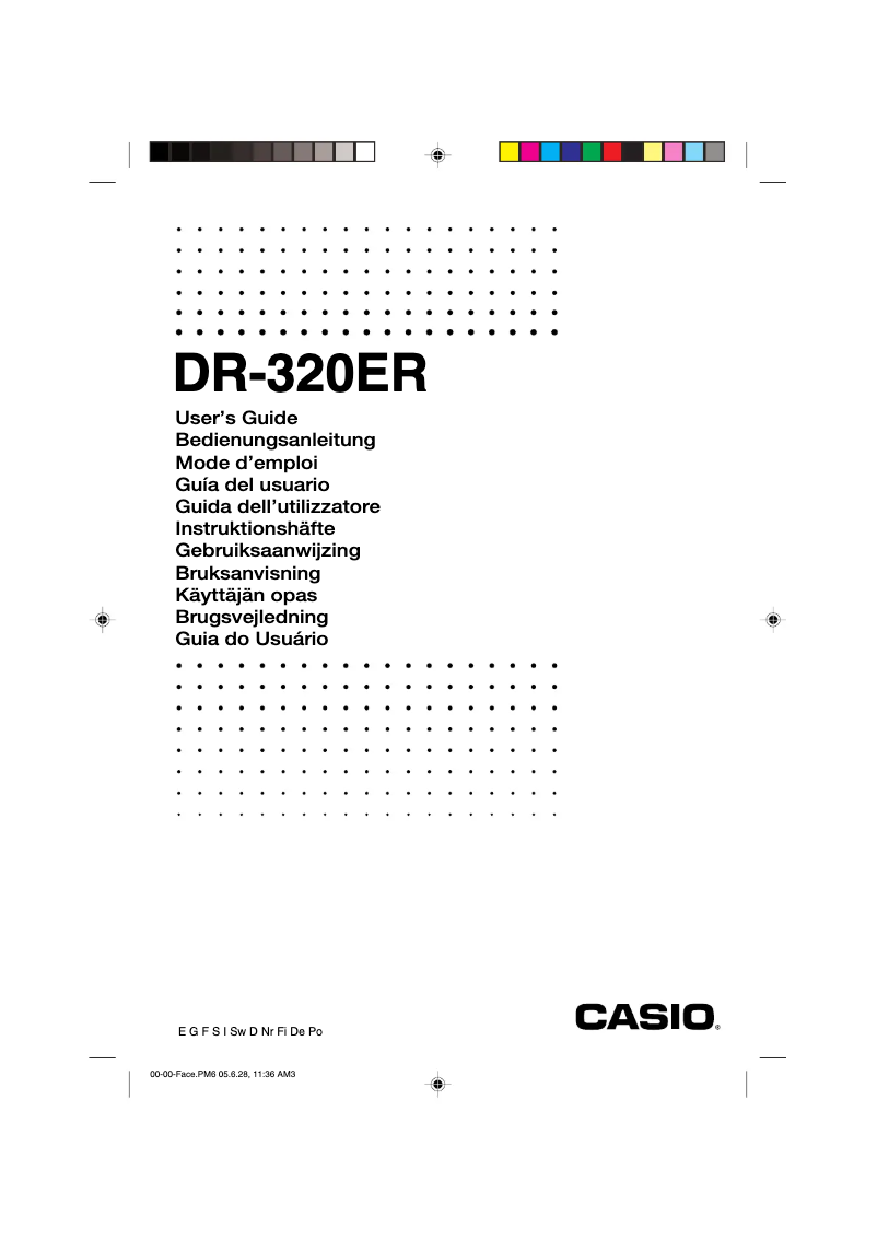 Image de la première page du manuel de l'appareil DR-320ER