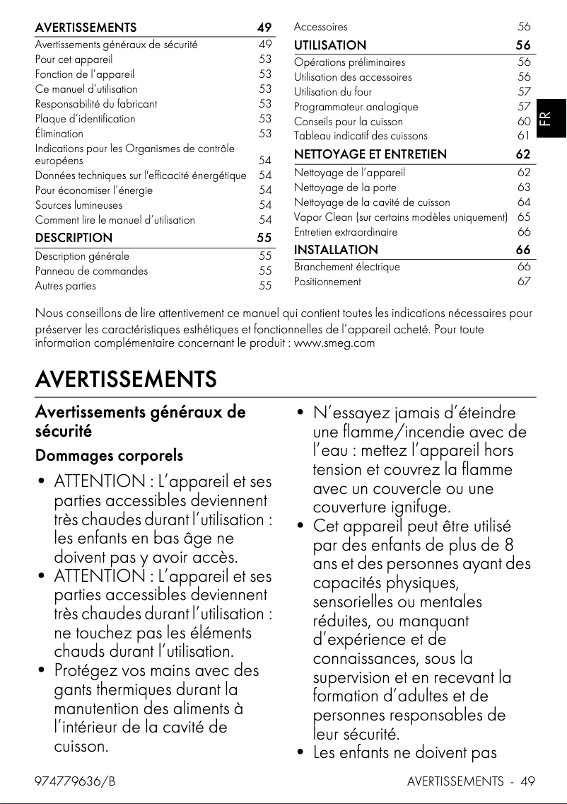 Página 1 del manual Manual de usuario Smeg SO5100TB3