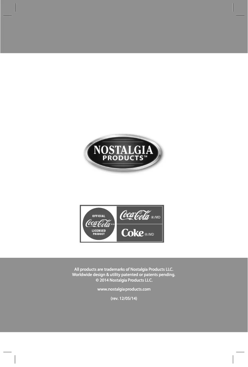 Page 1 de la notice Manuel utilisateur Nostalgia Coca-Cola 8-Cup Hot Air Popcorn Maker